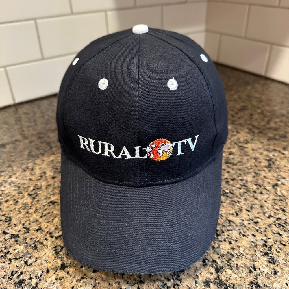 Rural TV Otto Baseball Cap Hat Mens One Size Black Cotton Blend